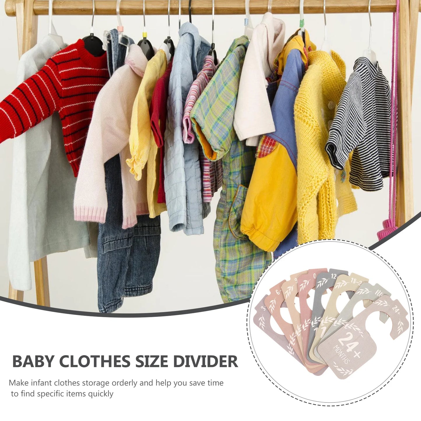 8 Pcs Baby Wardrobe Divider Baby Hangers Baby Clothes Organizer Divider Infant Closet Divider Newborn
