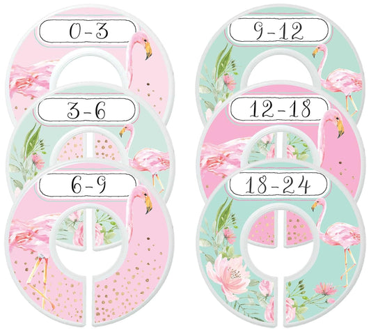 Nursery Closet Dividers Baby Girl Clothes Dividers Floral Flamingoes