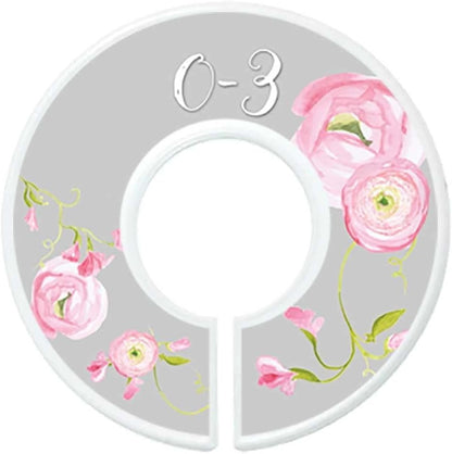Nursery Closet Dividers, Closet Organizers, Baby Girl Clothes Organizers Pink Grey Floral