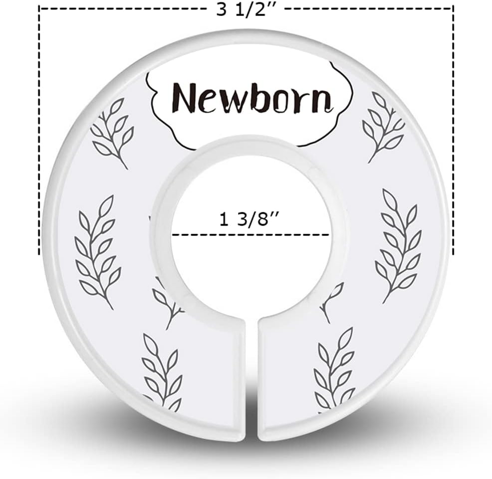 Baby Closet Dividers - Set of 10 from Newborn to Toddler and 2 Blanks with Colored Box - Gray Boho Designs Baby Closet Organizer for Nursery - [Gray Boho]
