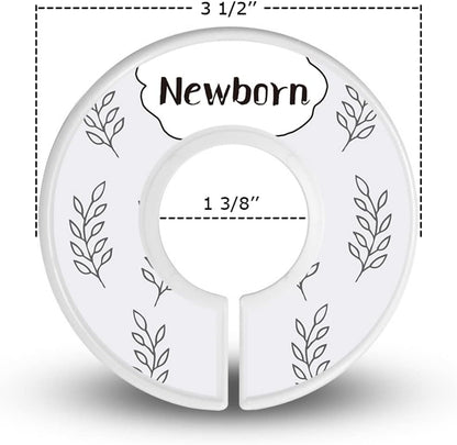 Baby Closet Dividers - Set of 10 from Newborn to Toddler and 2 Blanks with Colored Box - Gray Boho Designs Baby Closet Organizer for Nursery - [Gray Boho]